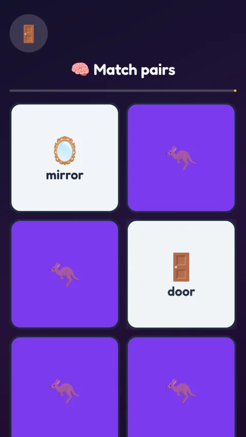 Memory match: pair each word with its picture